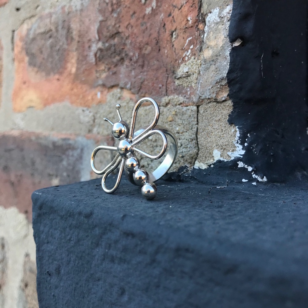 Sterling Silver Dragonfly Ring .925 (7 and 8)